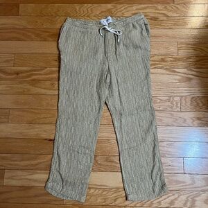 Corridor Tan Woven Drawstring Pants, Medium